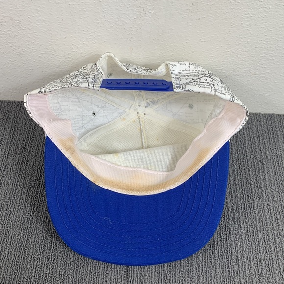 Vintage Indiana Road Map Snapback Hat Mens OSFA Blue White P Caps Made in USA - Picture 10 of 15